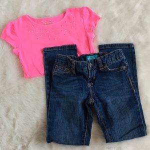 Girls Top and Jeans Set Mixed Brands - Both Size 6